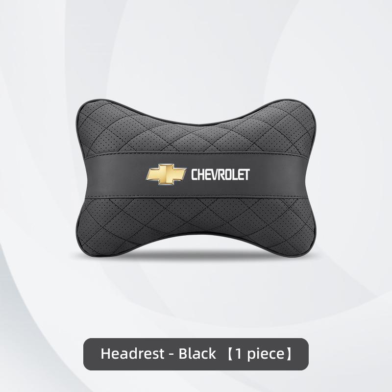 AABHJ1 Nappa Leather Car Headrest Neck Pillow Waist Cushioning For Chevrolet Spark Captiva Cruze Malibu Equinox Trax Camaro Blazer