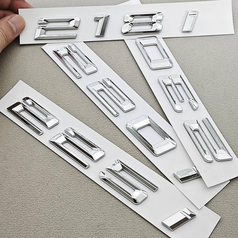 AAAOL1 3D ABS Chrome Car Letters Logo 218i 220i 230i Badge Rear Trunk Emblem Sticker For BMW 218i 220i 230i 225i F44 F45 Tail Marking