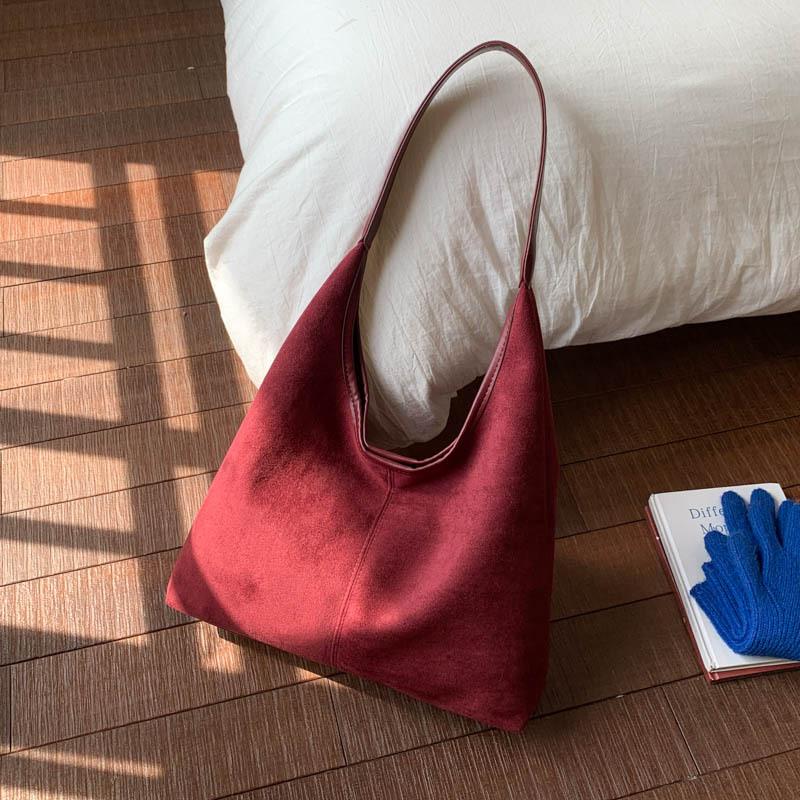 Casual Commuting Large-capacity Suede Bag Women's 2025 New Autumn Shoulder Simple Shoulder Bag Tote Bag