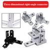 20/30/40 3-мерный Прямоугольный соединитель 3-сторонний Угловой концевой соединитель Литой алюминий Универсальный угловой пазовый соединитель