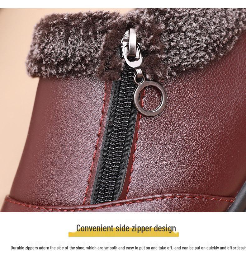 Женские зимние нескользящие ботинки на флисовой подкладке для среднего и пожилого возраста