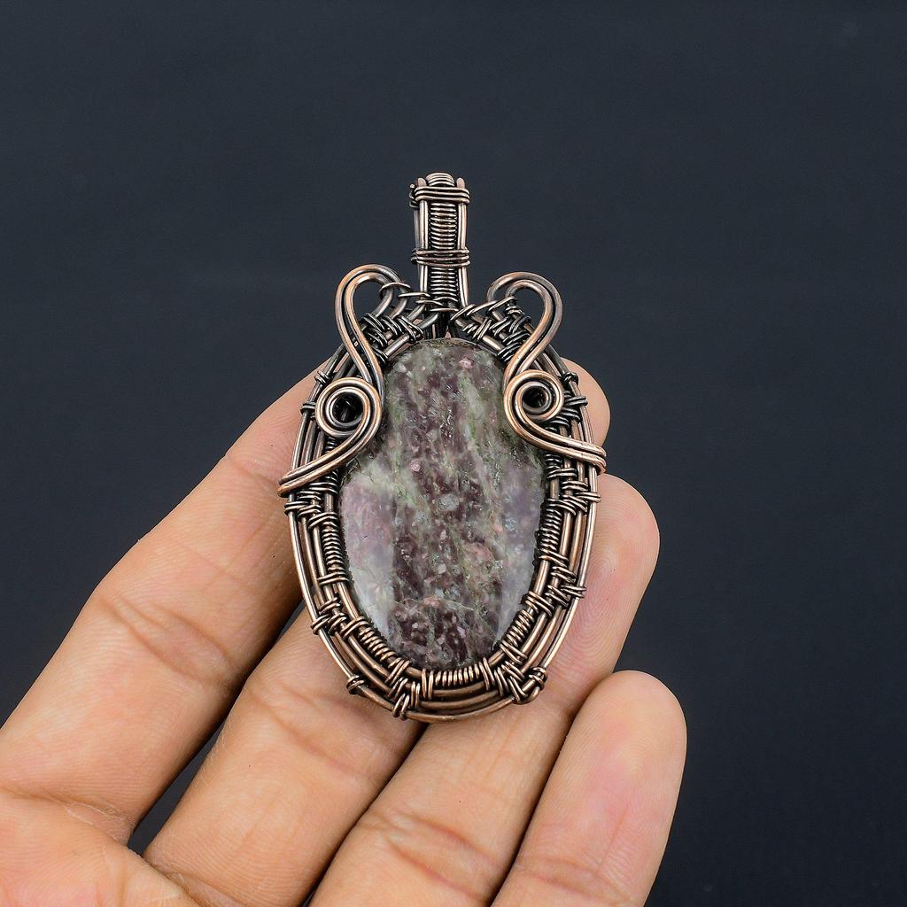 Astrophylite 999 Copper Wire Wrapped Pendant, Handmade Gemstone Pendant, Gift For Mom Antique Jewelry