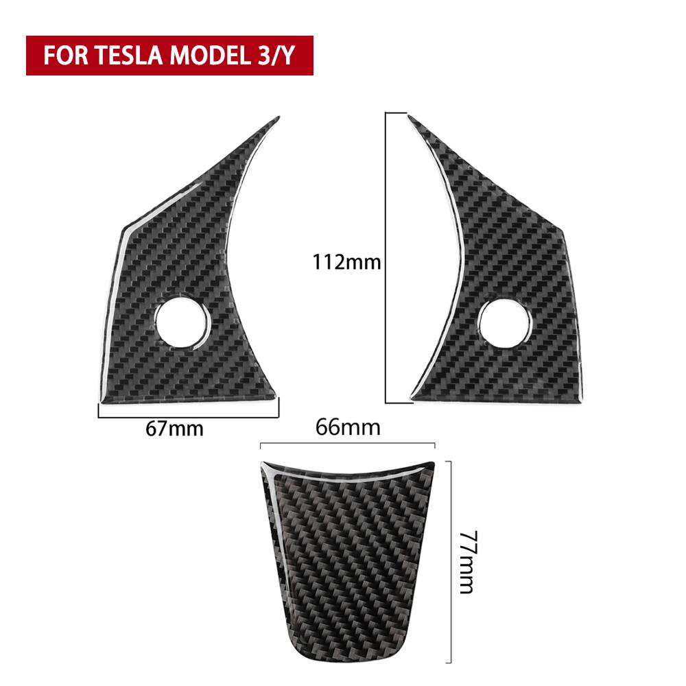 Для Tesla Model 3 Y 2017-2025 автомобиль рулевое колесо панель крышка отделка наклейки рамка ABS углеродное волокно модификация аксессуары
