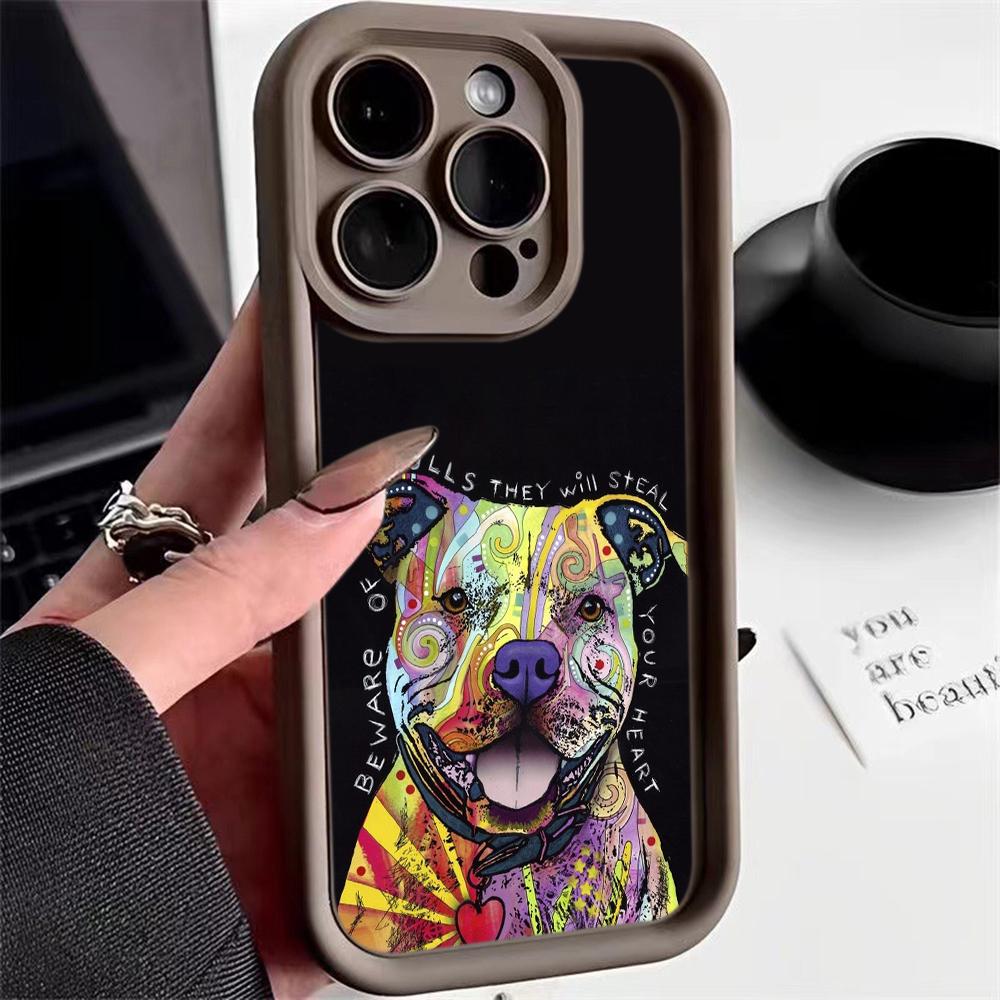 Ae76 Dog Color Doodle Design Art Защитные чехлы для телефонов для iPhone 13 14 15 Pro Max infinix Hot 40i Tecno Camon 30 20 Pro Angel Eyes Задняя крышка из ТПУ