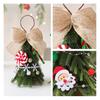 Christmas Tree Decoration Small Artificial Pine Tree Hanging Ornaments with Bow for New Year Xmas Party Home Decor