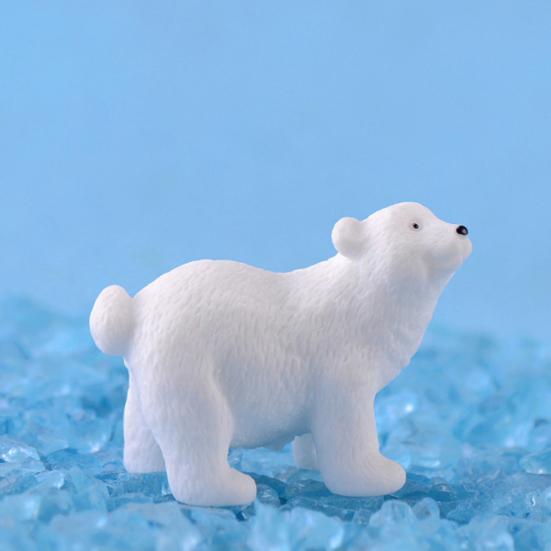 2шт милый белый медведь миниатюрный пейзаж бонсай орнамент настольное украшение подарок