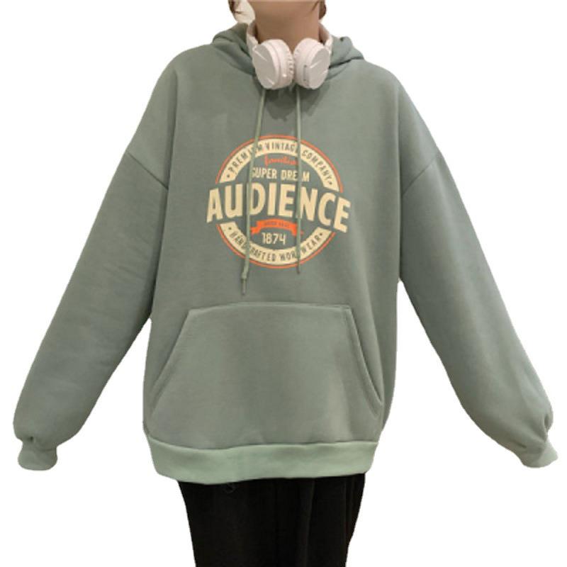 Vintage Plush Thick Hooded Sweater: Women's Long-Sleeve Autumn/Winter Top