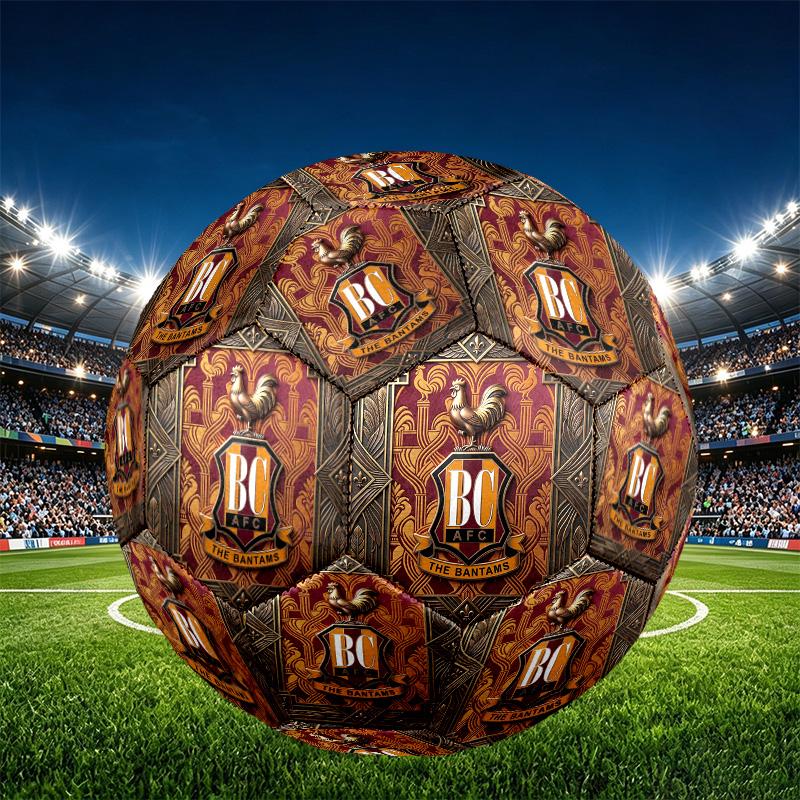 Футбольный мяч Bradford City AFC, размер 5. Износостойкий мяч из ПУ для матчевых тренировок и ежедневной практики. Подарок на день рождения для любителей футбола
