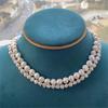 HENGSHENG Baroque Freshwater 5-6mm 8-9mm White Pearl Double Necklace 925 Sterling Silver Trendy Jewelry Gift for Women Girls