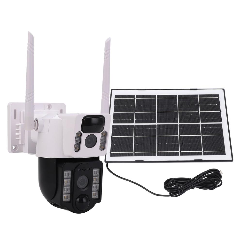 4G 2K Solar Security Cameras Wireless 360 Degrees View Full Color Outdoor Dual Lens PTZ Outside Cameras