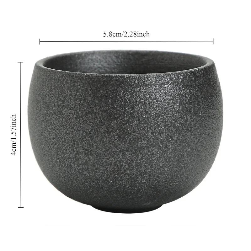 Single Ceramic Kung Fu Tea Cup Single Personality Japanese Household Cup Single Tea Retro Japanese Stone Pottery Kung Fu