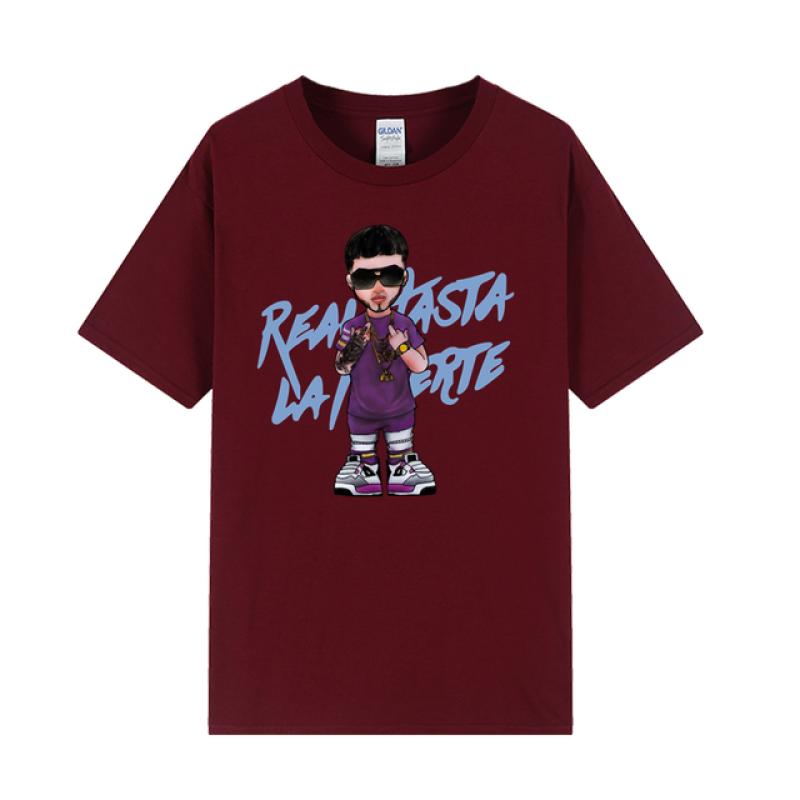 2023 летняя хлопковая футболка унисекс с принтом Anuel AA для пары Real Hasta La Muerte Street в стиле хип-хоп, большая удобная футболка