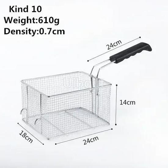 30 kinds Fryer Basket Screen French Fries Frame Square Filter Net Encrypt Colander Strainer Shaped Frying Stainless Steel Meshed6