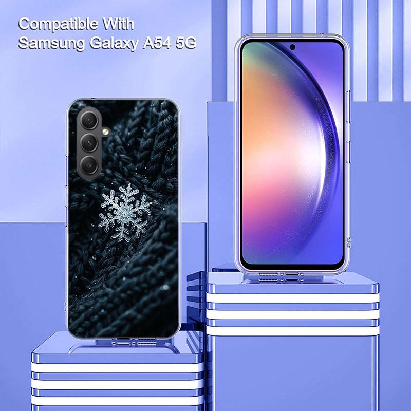 Снежинка Зимний Белый Снег Рождественский Чехол для Телефона для Samsung A17 A37 A57 A07 A16 A26 A36 A56 A06 A02S A12 A22 A32 A52S A04S A14