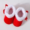 Baby Boots Unisex Baby Thick Velvet Shoes Bowknot Flower Decoration Soft Soled Toddler Shoes