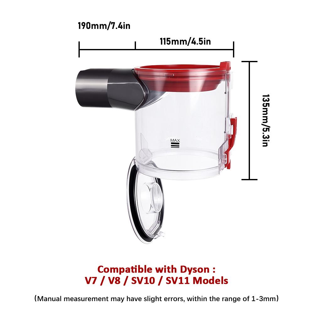 Для пылесоса Dyson V6 V7 V8 V11 V15 V10 V12Slim Пылесборник Контейнер для пыли Уплотнительное кольцо Крышка основания HEPA-фильтр Задняя крышка двигателя Деталь