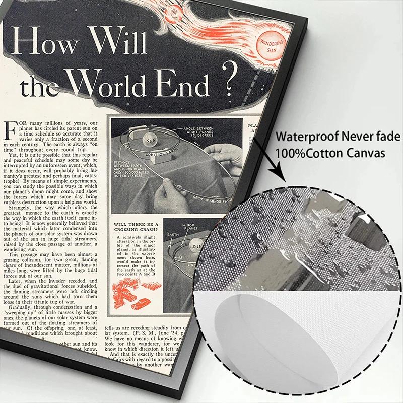 Винтажная Космическая Астрономия Карта Солнечной Системы Фазы Луны Лунная Диаграмма Постер Холст Живопись Настенное Искусство Картина Комната Домашний Декор Cuadros