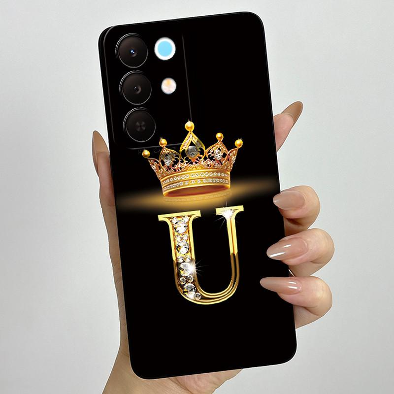 Для Realme 15X C85 5G Чехол для телефона с короной и начальной буквой для пары Realme15X RMX5250 RMX5253 Мягкий силиконовый ТПУ Защитный чехол для объектива