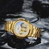 Men's Multifunction Quartz Watch Chronograph Luminous Water-Resistant Luxury Golden Steel Bracelet Men Moonswatch