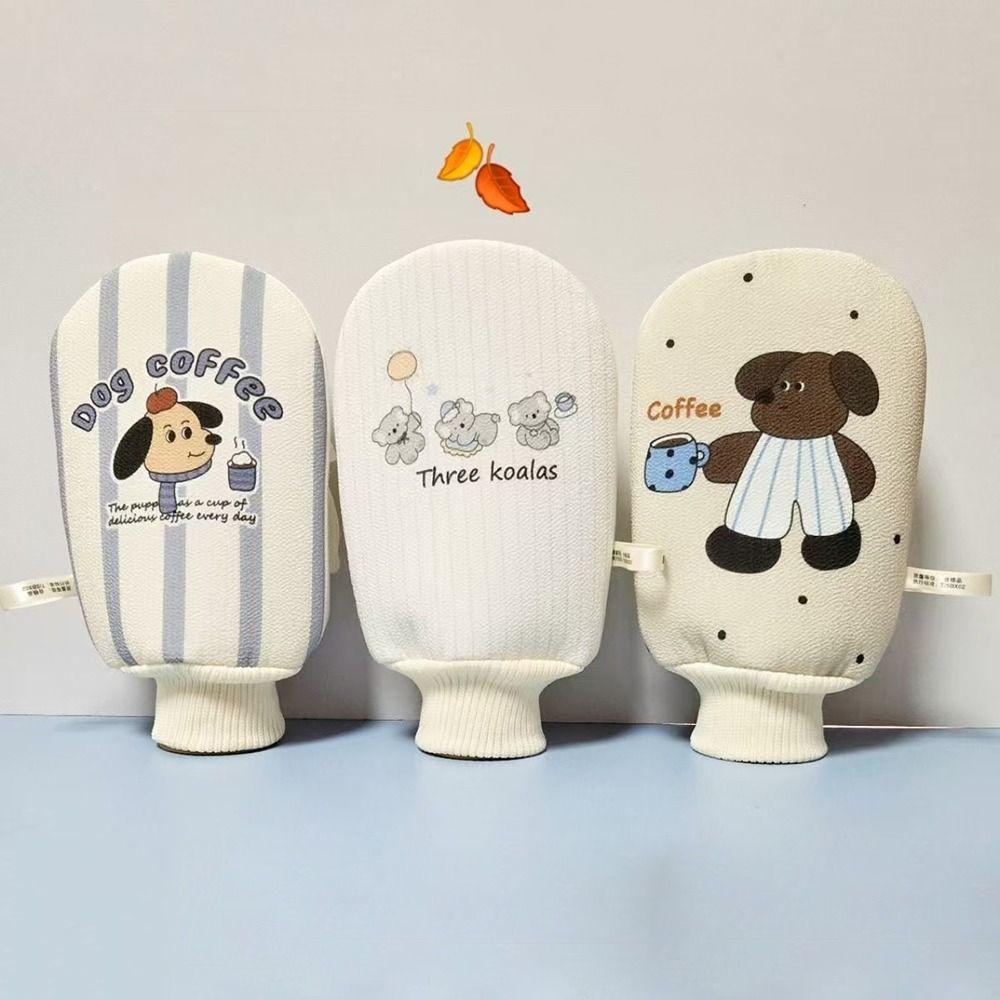 2-in-1 Bath Towel Mud Removal Bathing Cleaning Gloves Creative Bath Flower  Bathroom Spa