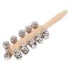 Wooden Rattles Sleigh Bell Stick Cognitive Training Clear Sound Birch Handle Bell Stick