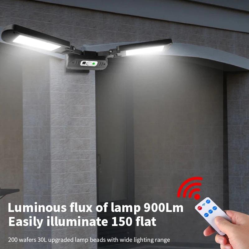 2000 мАч солнечные фонари на открытом воздухе 800 люмен пульт дистанционного управления 4 режима водонепроницаемый PIR датчик движения солнечные настенные светильники для садового освещения