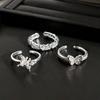 Silver butterfly personality stacked open ring female ins cold wind minimalist light luxury temperament cross versatile ring