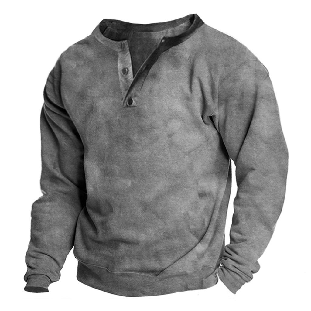 Мужская уличная винтажная модная спортивная футболка с v-образным вырезом и длинным рукавом