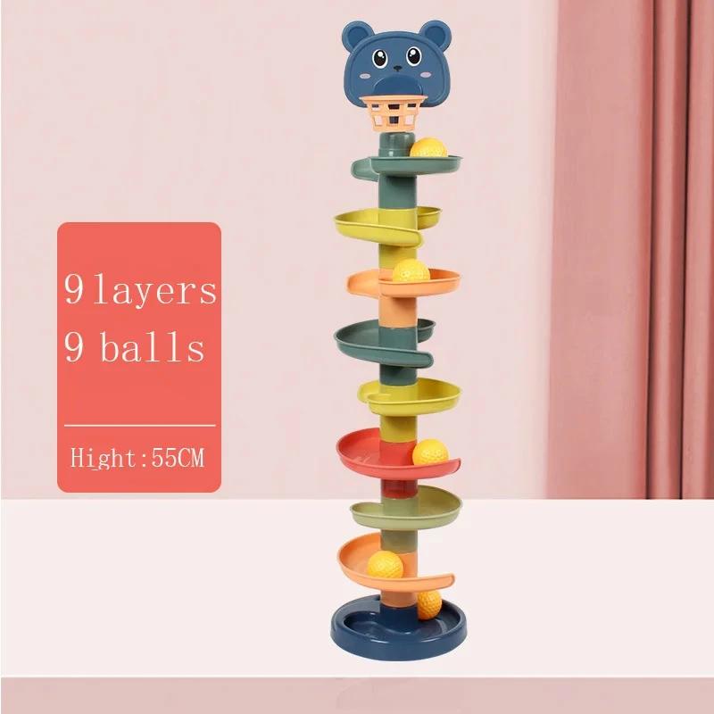 Babies StackingMontessori Baby Toy Rolling Ball Tower Montessori Educational Games For  Track Baby Development Toys 1 2 3 Years
