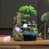 Indoor Water Fountain with Colorful Light Pump, Landscape Crafts Desk Decoration for
