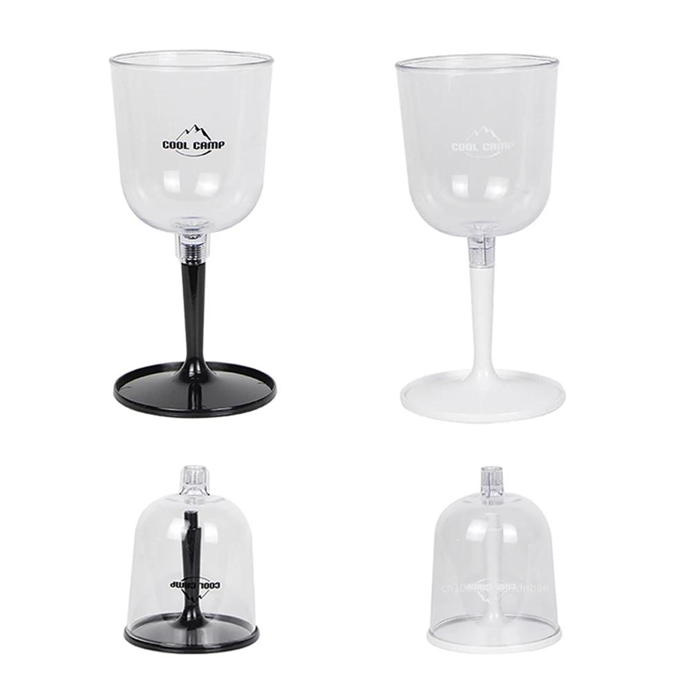 Outdoor Resin Collapsible Wine Glass Portable Detachable Plastic Wine Glasses Fall Resistance Reusable for Camping Tableware