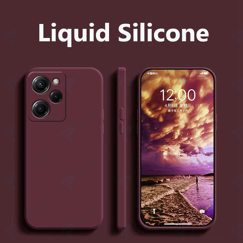 Цвет темно-фиолетовый квадратный жидкий силиконовый чехол для телефона для POCO X5 PRO 5G X5PRO POCOX5 PRO 5G 6,67 дюймов Xiaomi POCO X5 Pro 5G Глобальный защитный чехол
