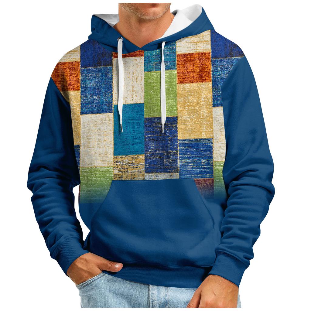 Модный свободный мужской и женский свитер с капюшоном с длинным рукавом и принтом