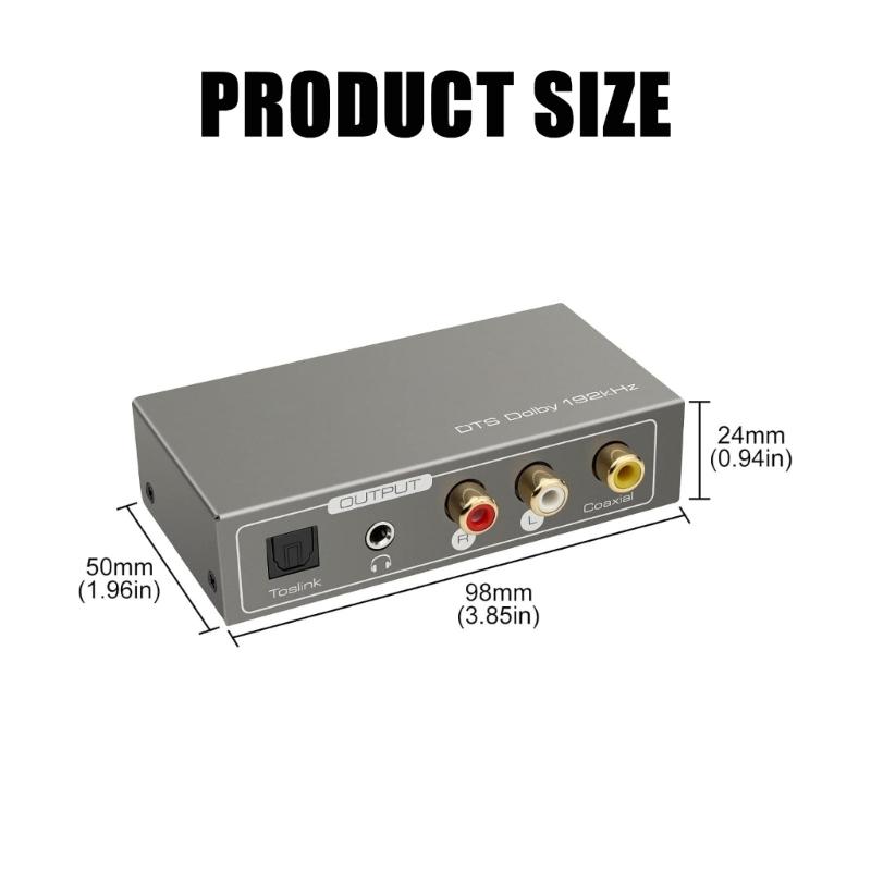 HDTV Conversion Box Multiple Function with Coaxialed Input and 3.5mm Output Enhances Auditory Extractor