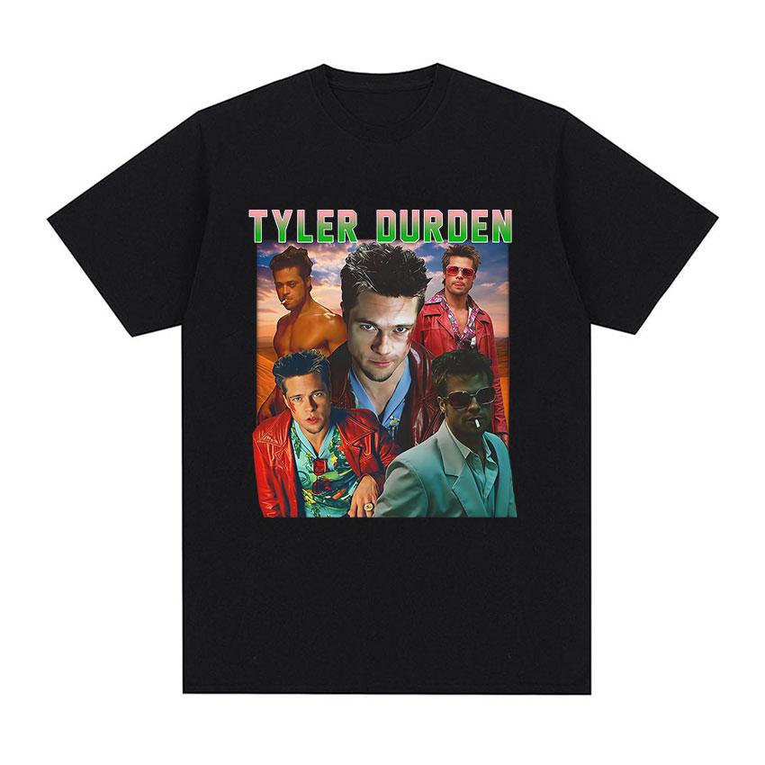 Tyler Durden Винтажная Графическая Футболка Женская Готическая Мода Футболки с Коротким Рукавом Повседневные 100% Хлопок Оверсайз Футболка Уличная Мода