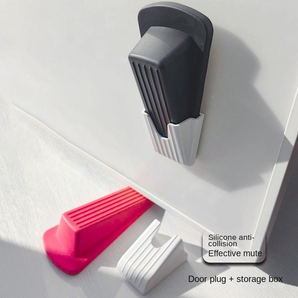 Silicone Door Stopper Self Adhesive Strong Suction Wall Protectors Hidden Mute Anti Collision Floor Holder 12.4*12.4*3.5cm