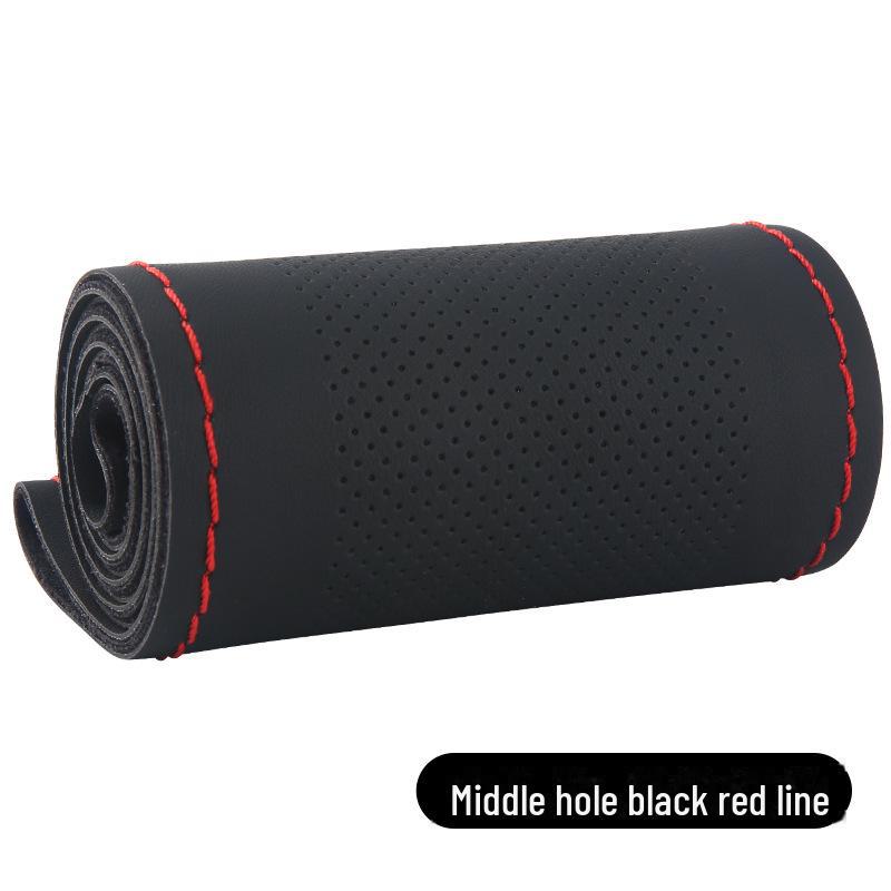 Высокоэластичный кожаный чехол на руль, сшитый вручную, универсальный, на все сезоны