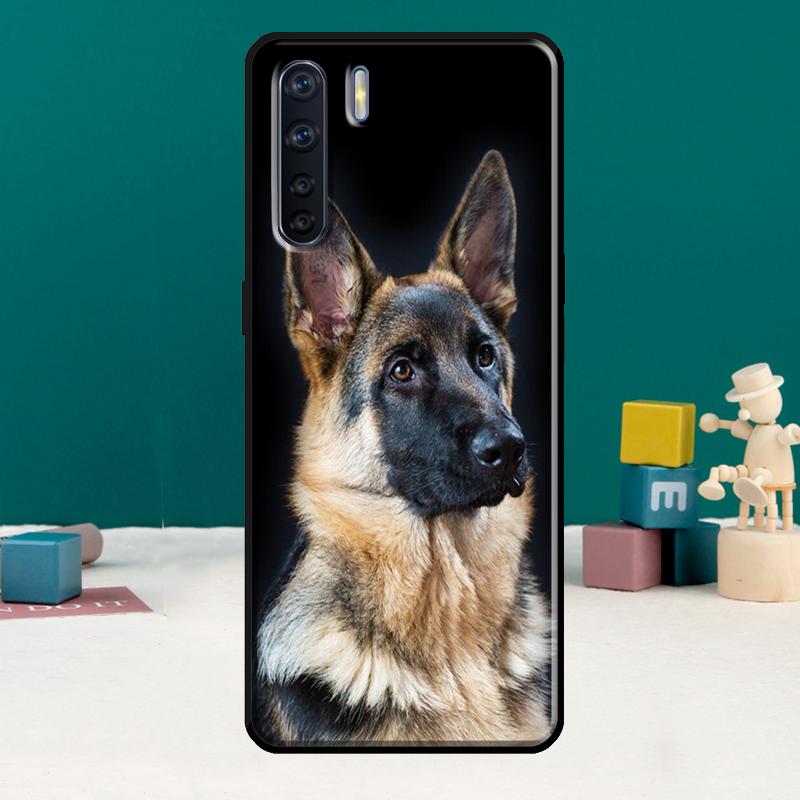 Cartoon German Shepherd Dog Phone Case For Oppo A74 A15 A80 A60 A40 A94 A54 A98 A78 A18 A38 A58 A16 A76 A96 A17 A77 A57S