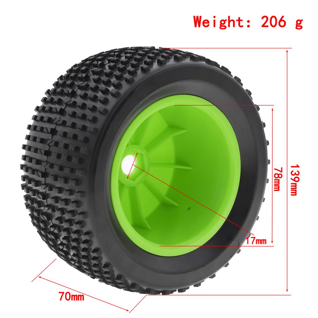 4 шт., 140*70*78 мм, внедорожные шины для багги, колеса 17 мм, шестигранные ступицы, замена для ARRMA Redcat Team Losi