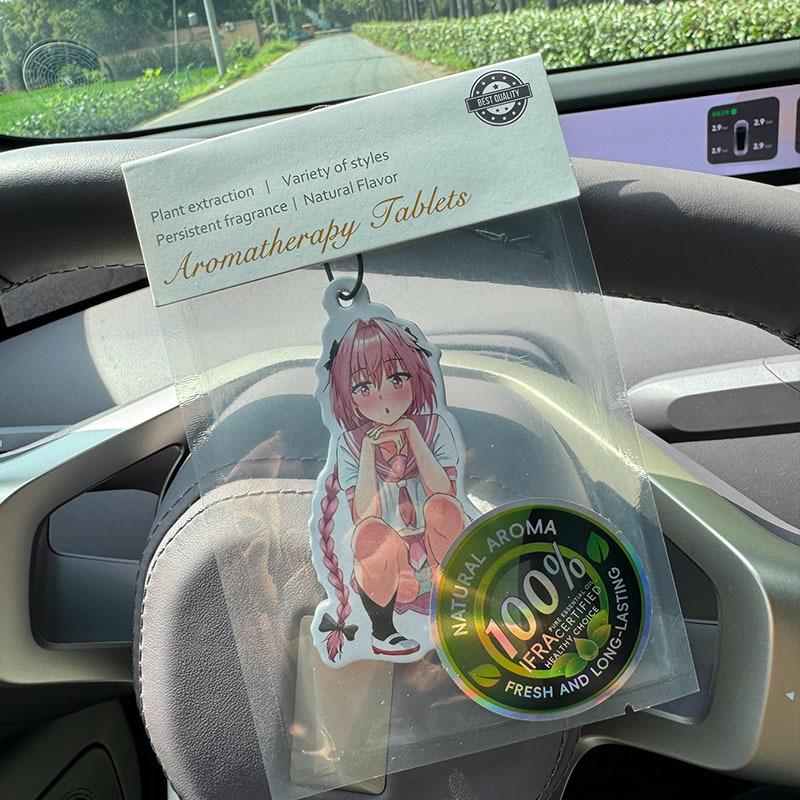 Cute Astolfo Cap Hilton (Hotel Scent) Car Air Freshener | Rearview Mirror Hanger & Dual-Purpose Air Vent Clip | Natural Material Aromatherapy
