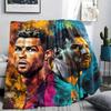 1 шт. Фланелевое одеяло с принтом CR7, Высококачественное, Удобное для всех сезонов, Домашний декор, Тепло и комфорт, Идеально для рождественских подарков