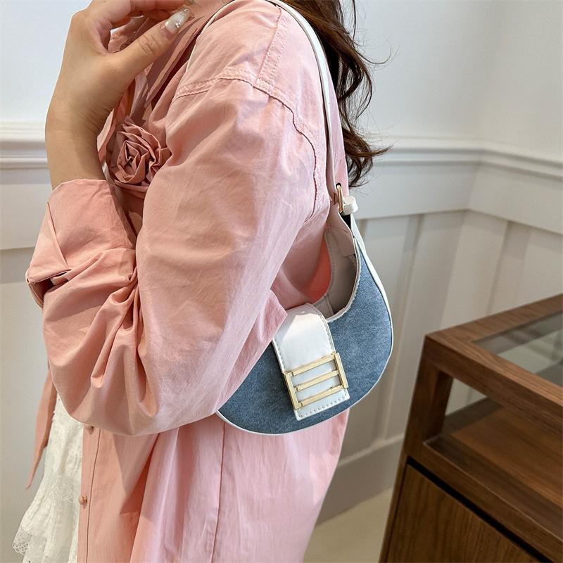 Модные сумки для женщин на весну Простой новый стиль для женских сумок Модные сумки для подмышек Сумки-полумесяцы на одно плечо