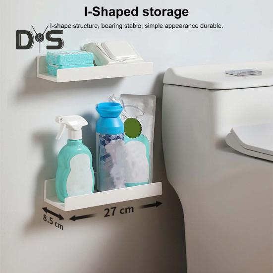 Bathroom Wall Shelf Traceless Stickers Easy Install Storage Rack Home Decor Wall Mounted Shelf Kitchen Toys Essentials Organizer