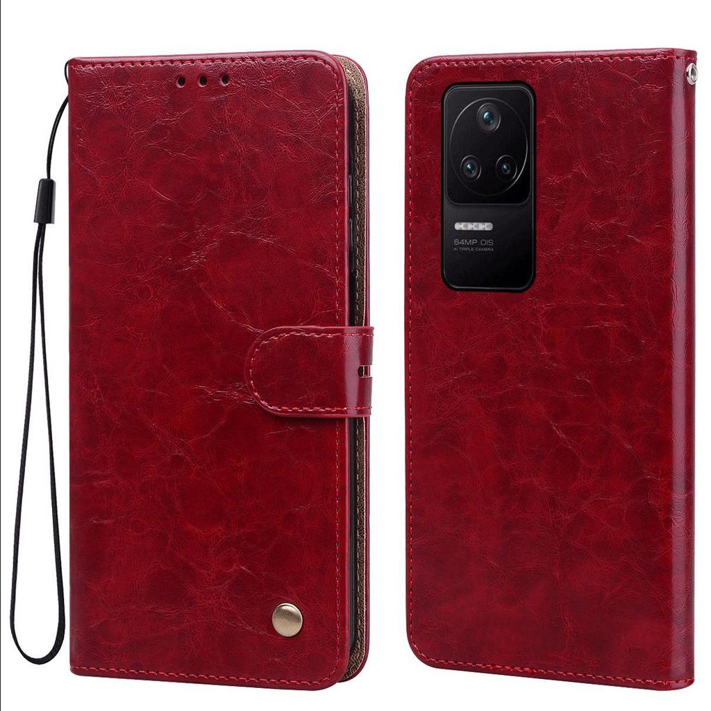 Винтажный чехол-кошелек с текстурой Crazy Horse из ПУ-кожи для Xiaomi POCO F4, с держателем для карт, подставкой, противоударный защитный чехол