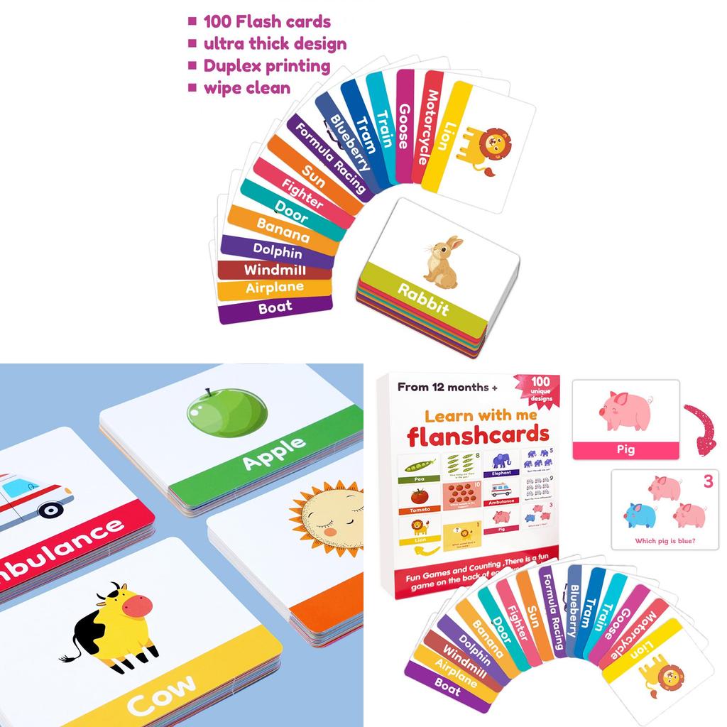 Educational Flash Card Set With 100 Alphabet And Number Cards For Toddler Learning And Early Development