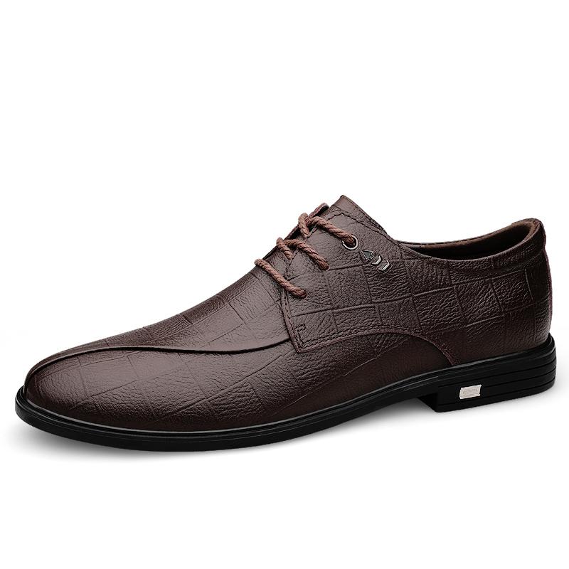 Classic Men Sneakers Lace-up Genuine Leather Casual Shoes Non-slip Oxford Shoes Man Soft Sole Walking Shoe Formal Dress Footwear