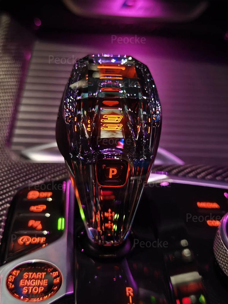 Ручка переключения передач из кристалла с оранжевой подсветкой для BMW G20 G29 G26 G28 G22 G12 X7 G07 X3 G01 X4 G02 X5 G05 iX3 G08, головка рычага коробки передач