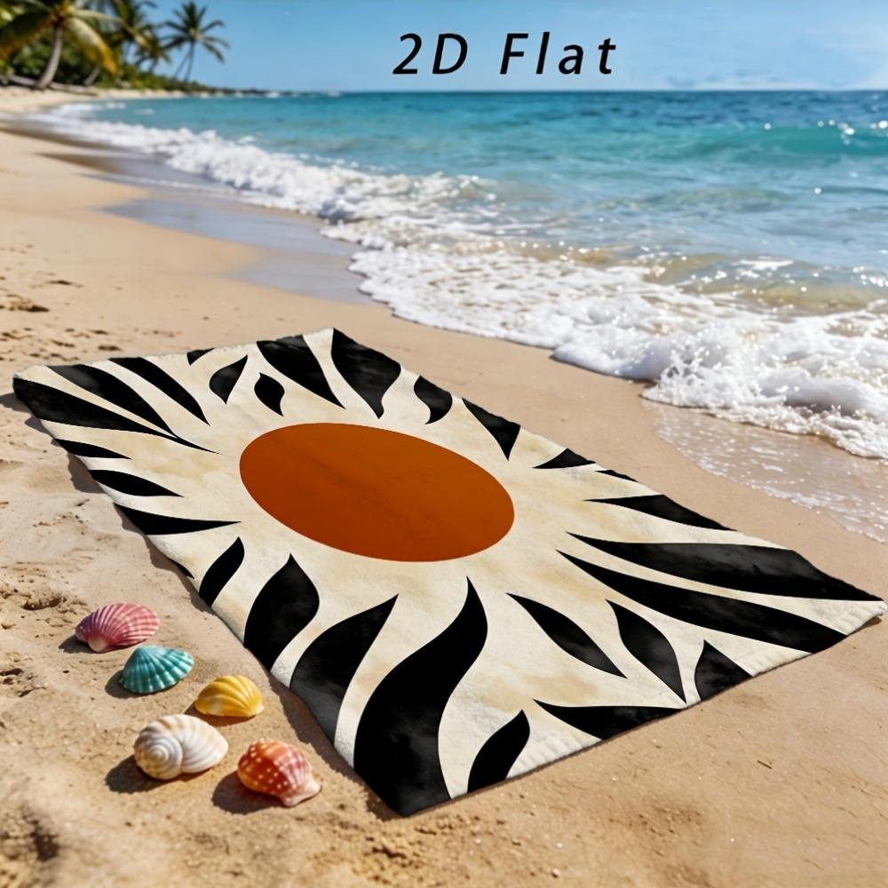Minimalist Abstract Sun Microfiber Beach Towel Sandproof Waterproof Bath Towel Large Pool Blanket Summer Vacation