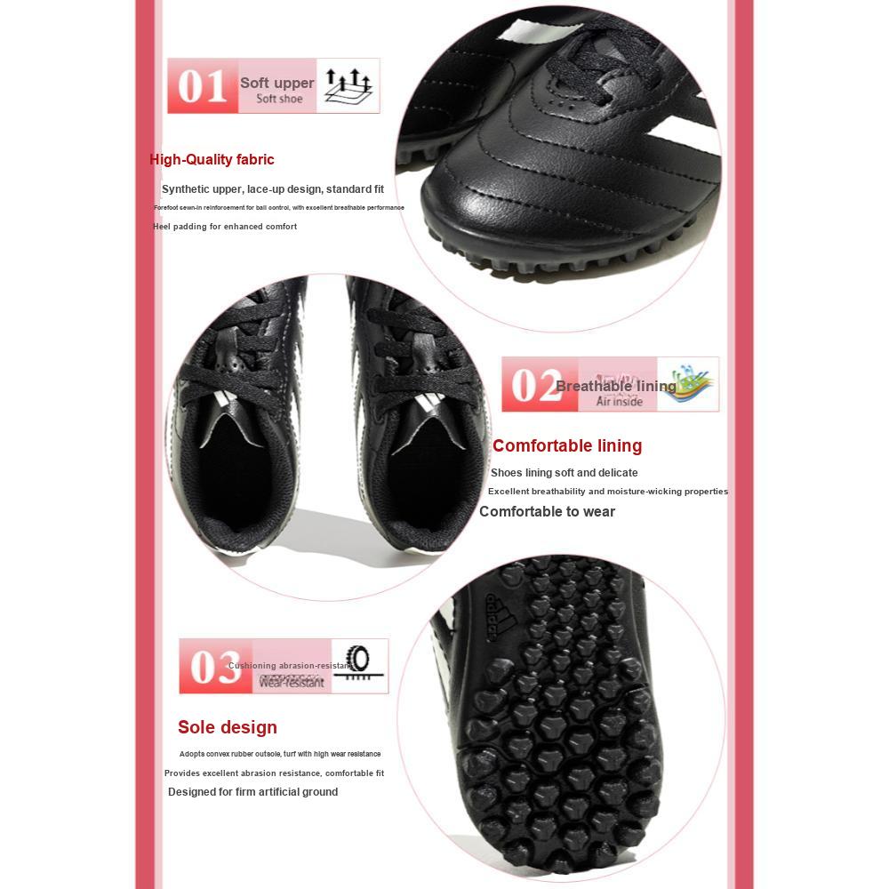 Adidas Goletto 7 Simple Comfortable Shock Absorbing Durable Low Top Kids Soccer Shoes Kids Soccer Shoes Black HP3061