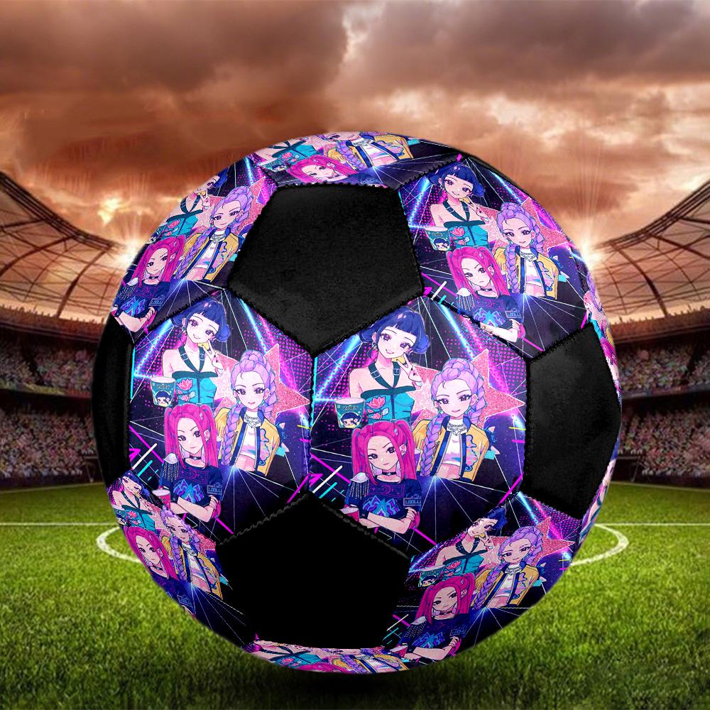 Kpop Demon Hunter Indoor Soccer Ball Colorful All Ages Size 5 Machine Stitched PVC Competition Ready Durable High-Bounce